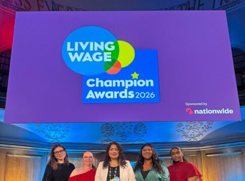 Councillor Kamaljit Nagpal and council officers with LIving Wage award. Photo: Ealing Council
