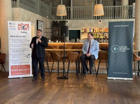 (L-R) Steve Tuckwell, leader Hillingdon Council with Julian Gallant, chair Ealing Business Club. Photo: EALING.NEWS