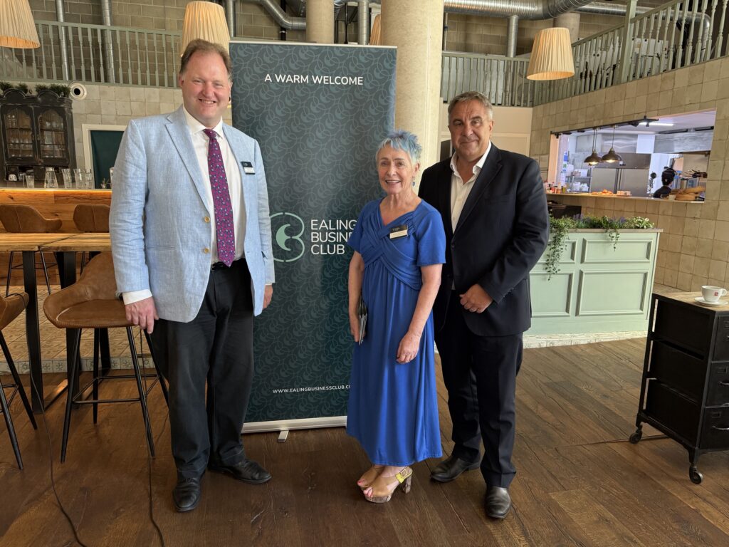 (L-R) Julian Gallant, Trisha Stewart, Julian Gallant at Ealing Business Club. Photo: EALING.NEWS