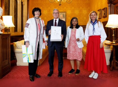 (L-R): Halyna Shunevych, Sir Keir Starmer, Rupa Huq, Ela Czuruk. Photo: Lauren Hurley / 10 Downing Street