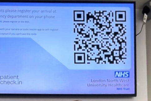 Digital check in at A&E. Photo: LNWH