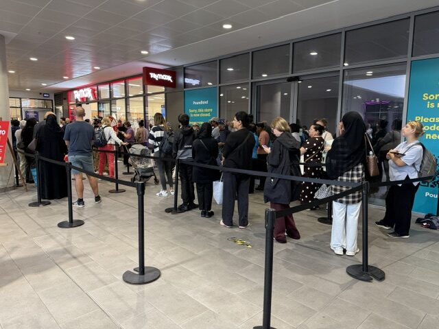 Crowds queue for the opening of TK Maxx in Acton. Photo: EALING.NEWS