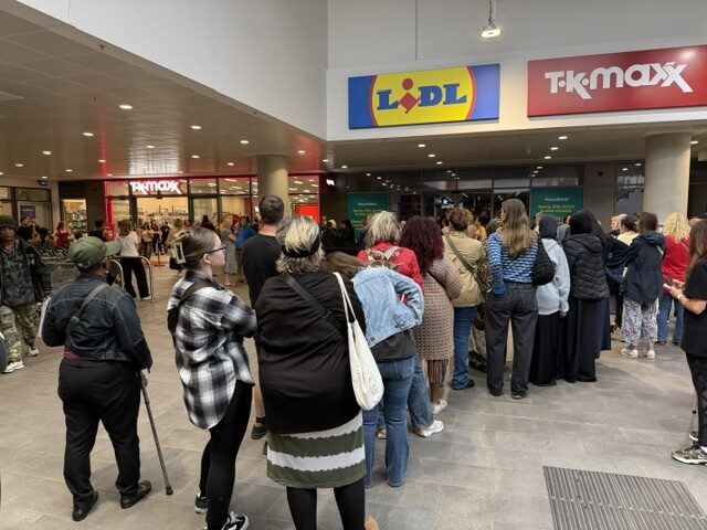 Crowds queue for the opening of TK Maxx in Acton. Photo: EALING.NEWS