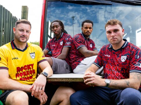 Hanwell Town FC Rocky Horror third kit. Photo: Hanwell Town FC