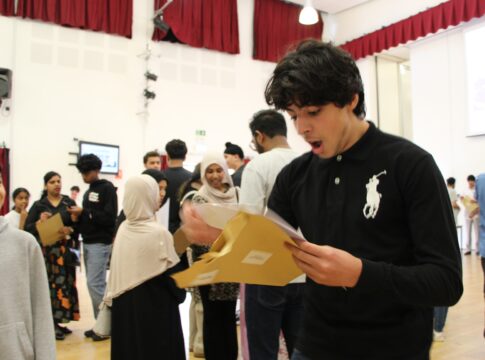 Dormers Wells High School students celebrating GCSE results.Photo: Dormers Wells High School