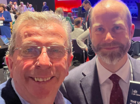Alan Rides, chief executive of West London Chambers of Commerce with the Business Secretary, Jonathan Reynolds. Photo: West London Chambers