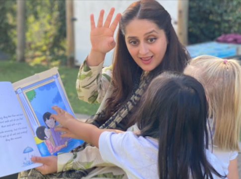 Zainab Shahid with her book But It's Raining!. Photo: Zainab Shahid