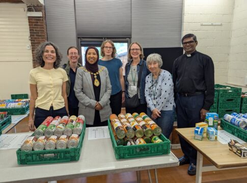 Mayor of Ealing, Councilor Faduma Mohamed, and Deirdre Costigan MP visit Southall Foodbank. Photo: Ealing Foodbank