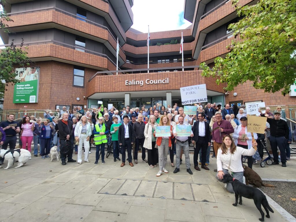 Protestors outside Ealing Council. Photo: Ealing Liberal Democrats