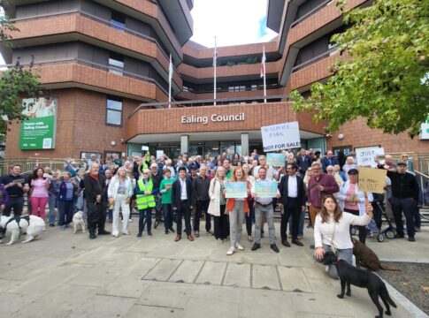Protestors outside Ealing Council. Photo: Ealing Liberal Democrats