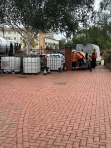 Diesel leak at Sheringham Tower in Southall. Photo: Supplied by resident