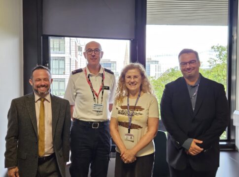 Councillors Gary Malcolm, Connie Hersch and Matt Mellor meeting Superintendent Sean Lynch. Photo: Ealing Liberal Democrats